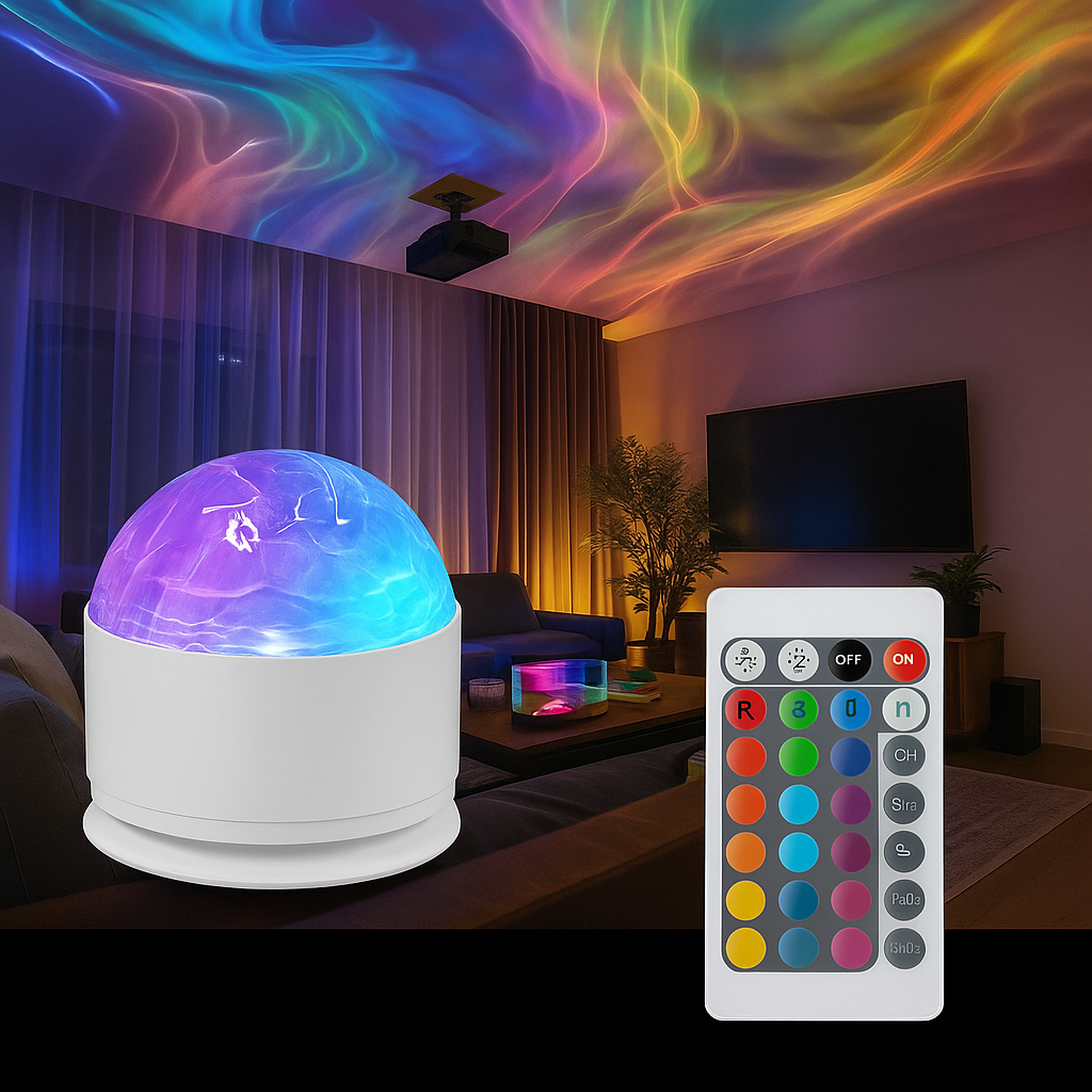 TPLUG™ OceanWave LED Projector – 16-Color Aurora Light