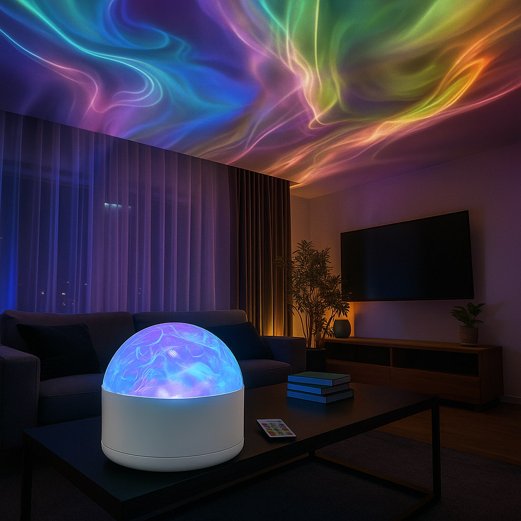 TPLUG™ OceanWave LED Projector – 16-Color Aurora Light