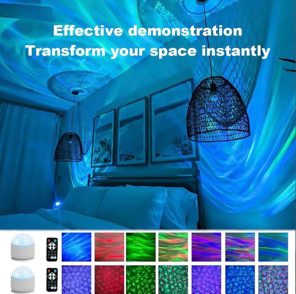 TPLUG™ OceanWave LED Projector – 16-Color Aurora Light