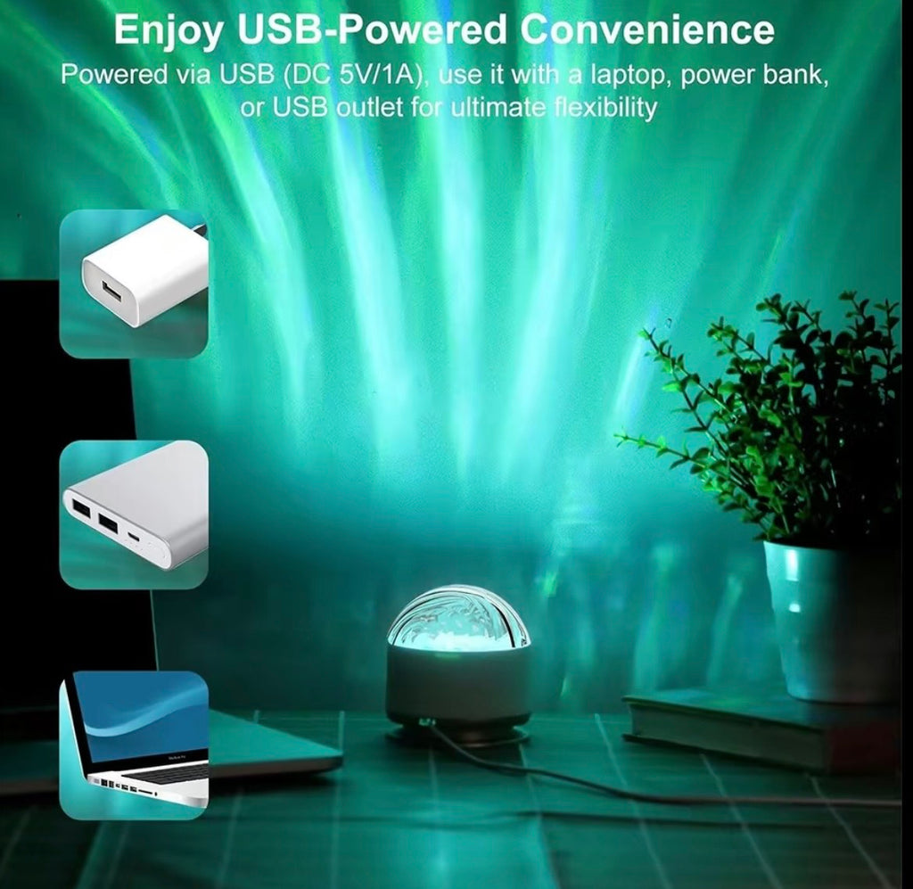 TPLUG™ OceanWave LED Projector – 16-Color Aurora Light